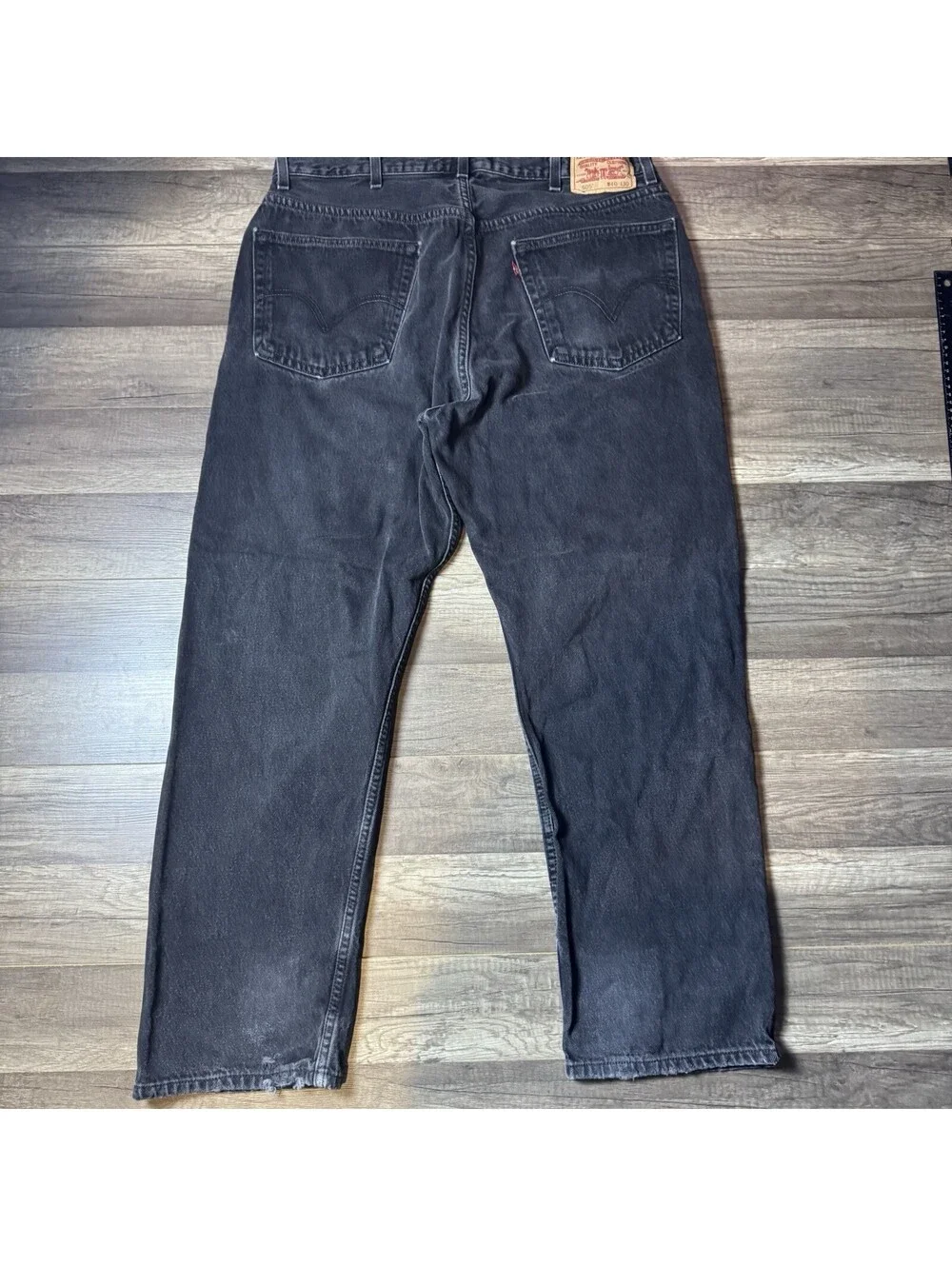 Levi’s 505 Regular Fit Black Jeans Men’s 40x30 Straight Leg Distressed